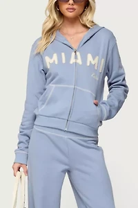 Edikted Miami Babe Zip Up Hoodie