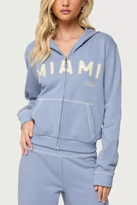 Edikted Miami Babe Zip Up Hoodie