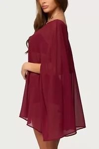 Edikted Mckenzie Sheer Chiffon Poncho
