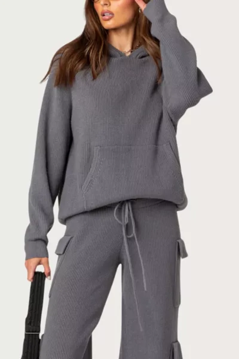 Edikted Wynter Oversized Knit Hoodie