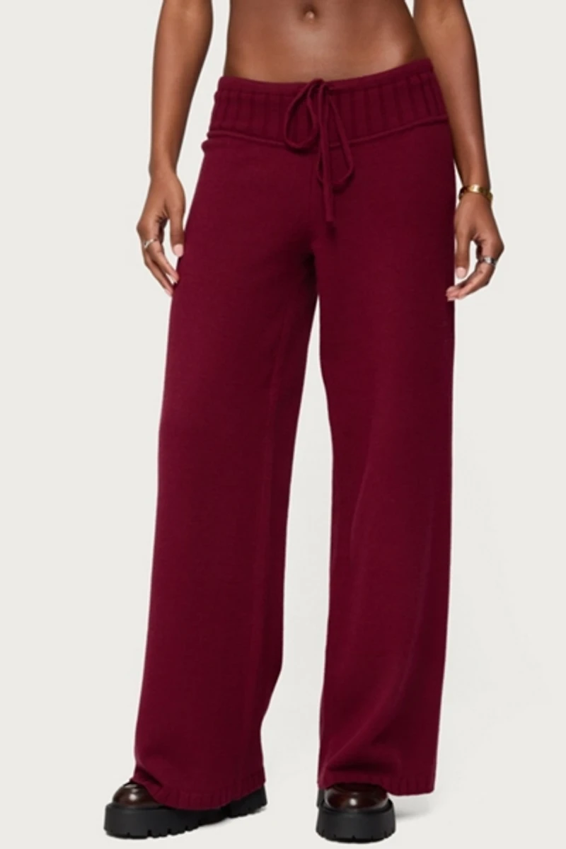 Edikted Russell Straight Leg Knit Pants