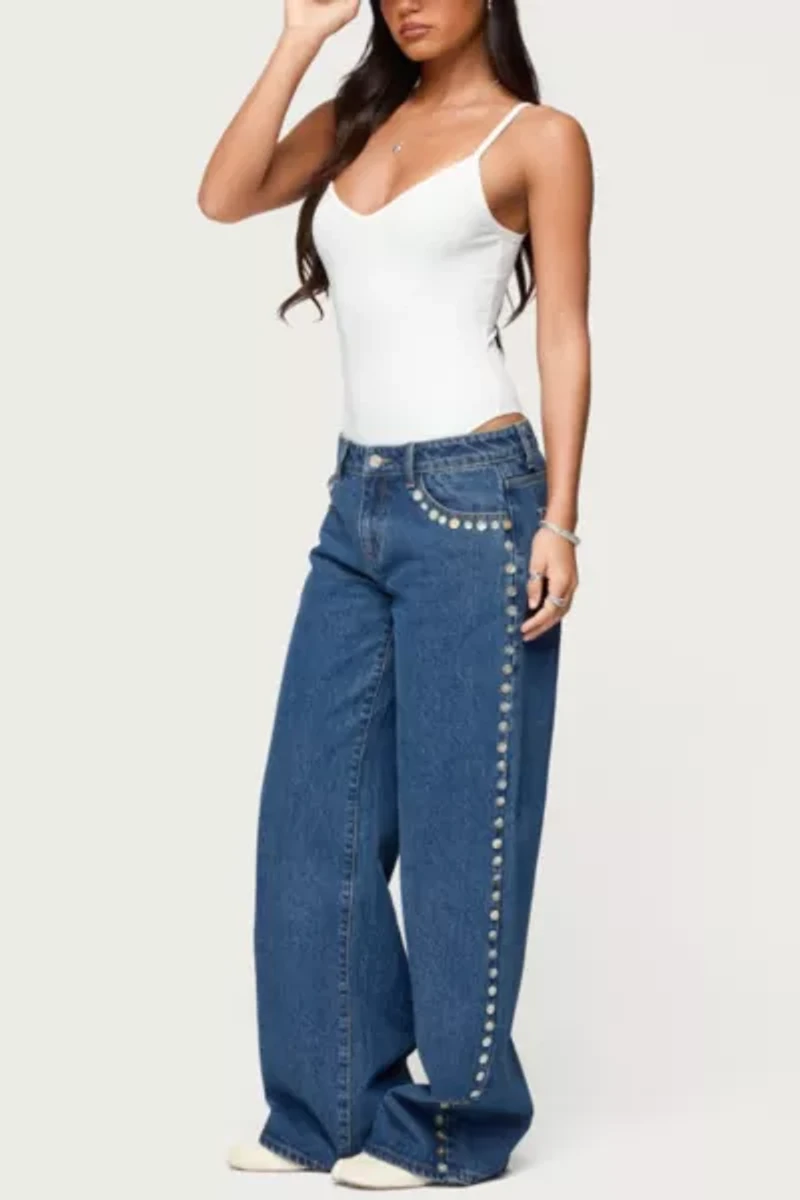 Edikted Teaghan V Neck Fitted Bodysuit