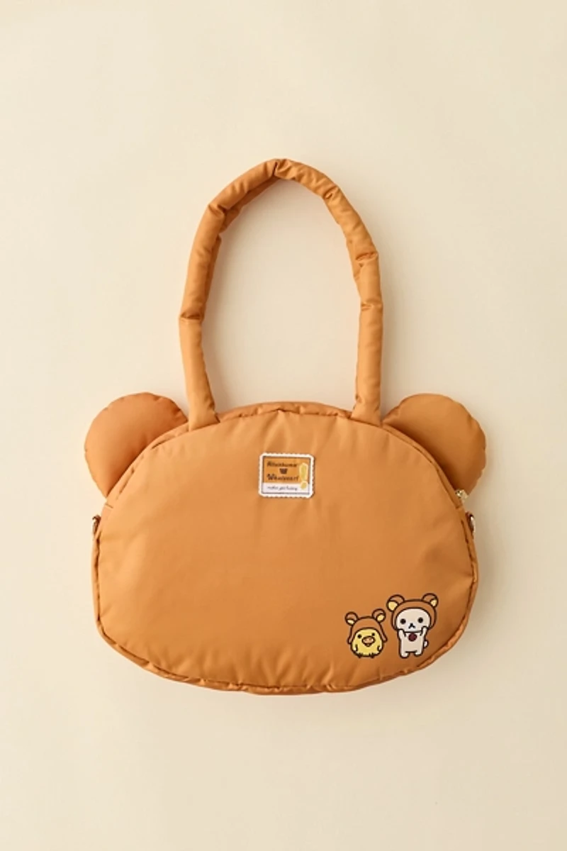Whatever! Makes You Happy Rilakkuma Head Padded Nylon Tote Bag