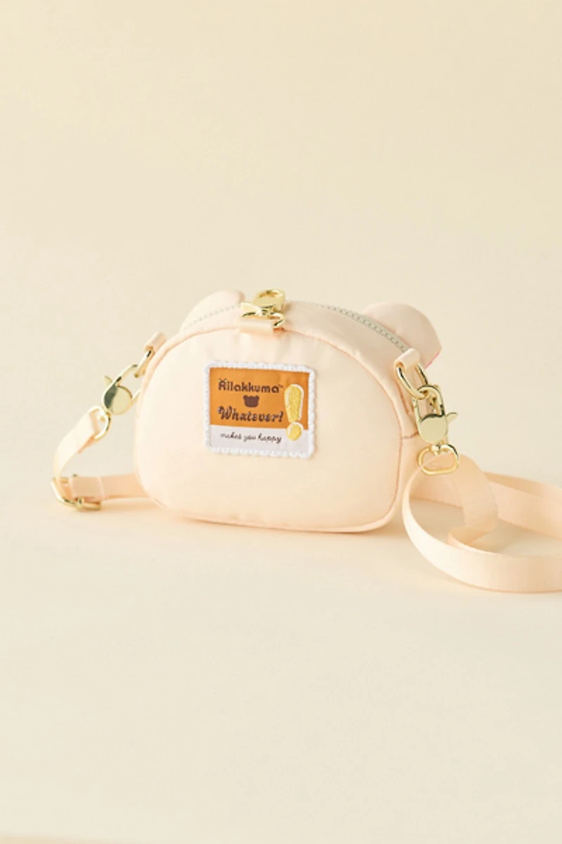 Whatever! Makes You Happy Rilakkuma Korilakkuma Padded Nylon Head Crossbody Bag