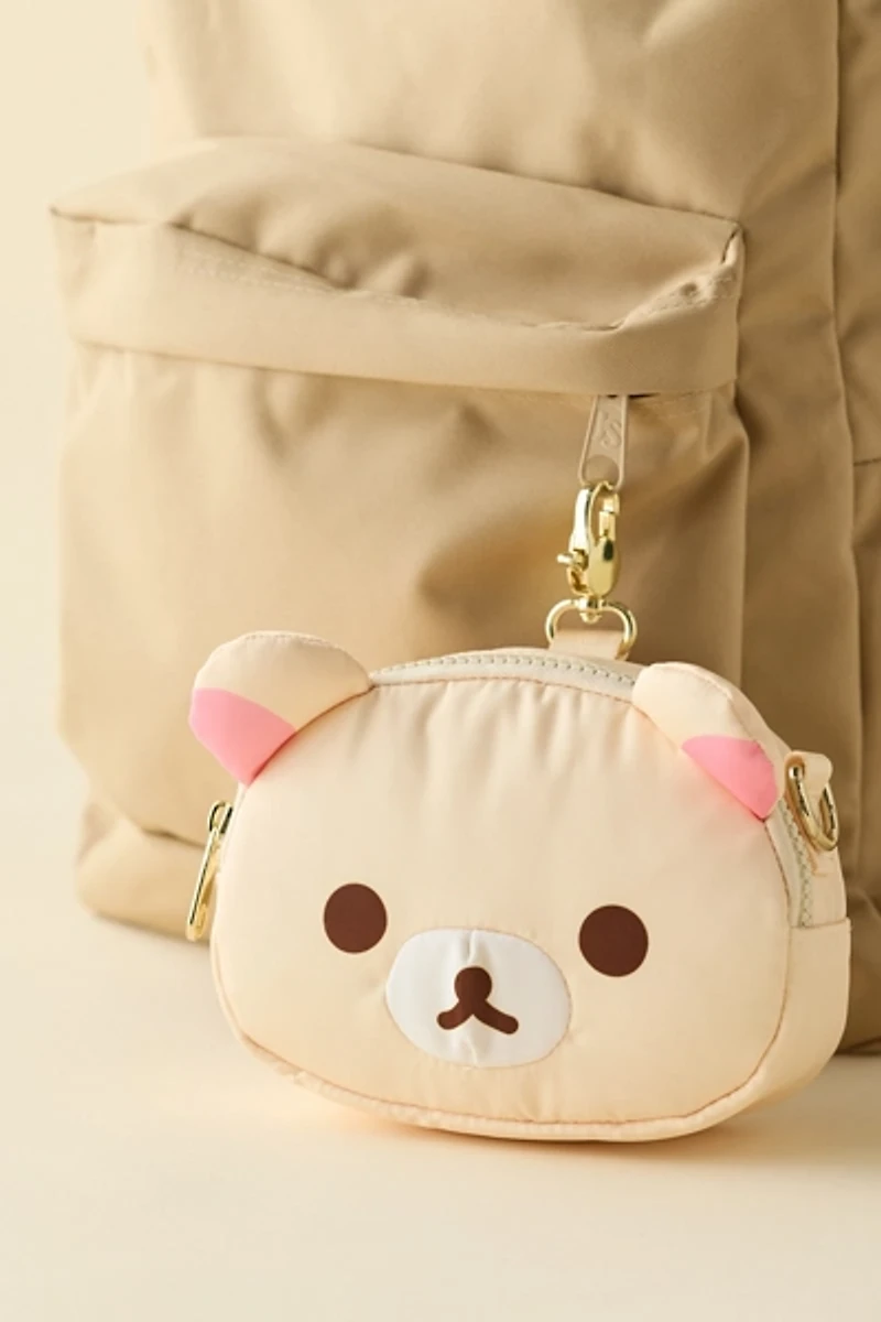 Whatever! Makes You Happy Rilakkuma Korilakkuma Padded Nylon Head Crossbody Bag