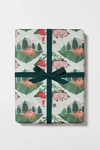 Red Cap Santa Camper Holiday Wrapping Paper