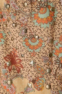 UO Eloise Studded Split-Front Flyaway Halter Top