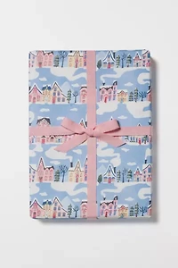 Red Cap Little Pink Houses Wrapping Paper