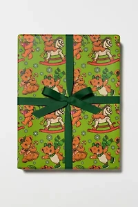 Red Cap Merry Bears Holiday Wrapping Paper