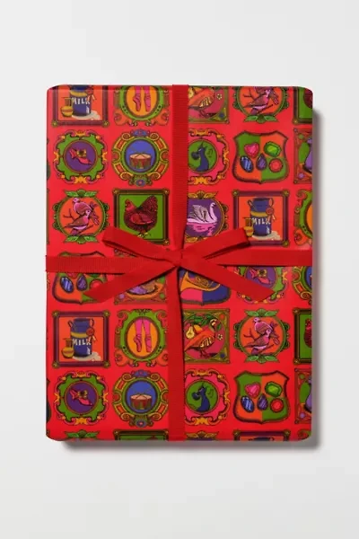 Red Cap 12 Days of Christmas Wrapping Paper