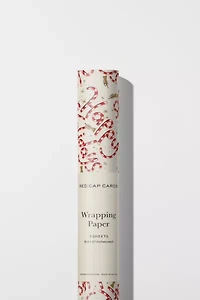 Red Cap Candy Cane Holidays Wrapping Paper