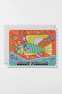 Red Cap Merry Fishmas Holiday Card