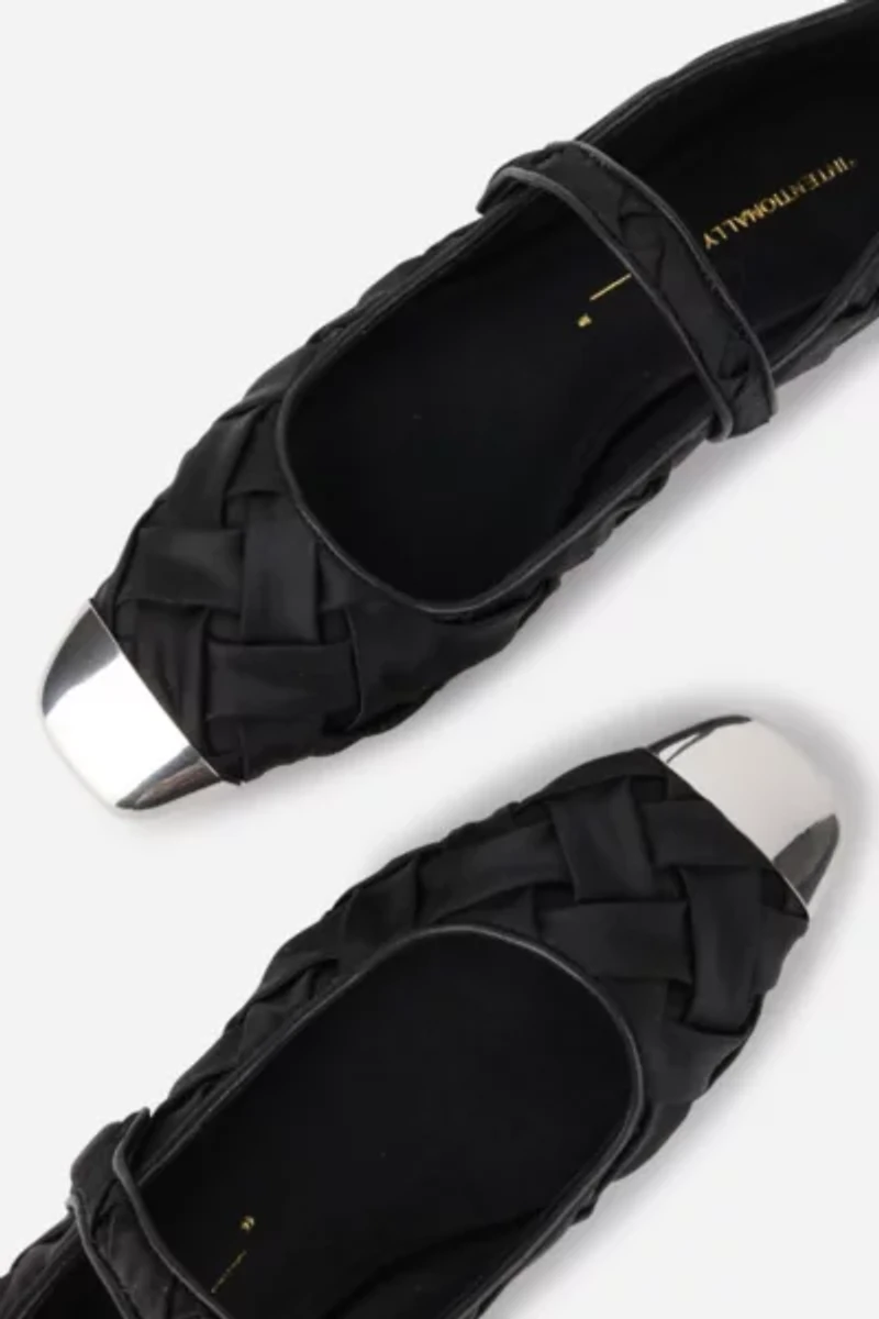 Intentionally Blank Ribbons Satin Braided Mary Jane Flat