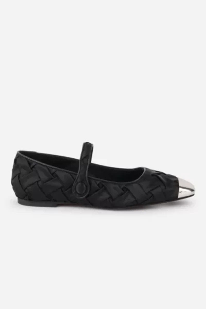 Intentionally Blank Ribbons Satin Braided Mary Jane Flat