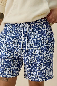 Sano Checkerboard Flower 6.5” Swim Trunks