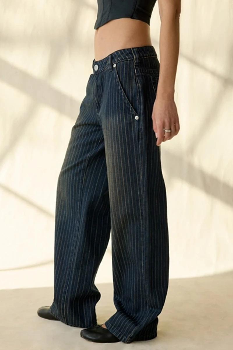 Abrand 99 Pinstripe Mega Baggy Low-Rise Jean