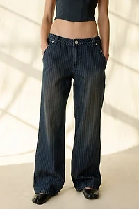 Abrand 99 Pinstripe Mega Baggy Low-Rise Jean