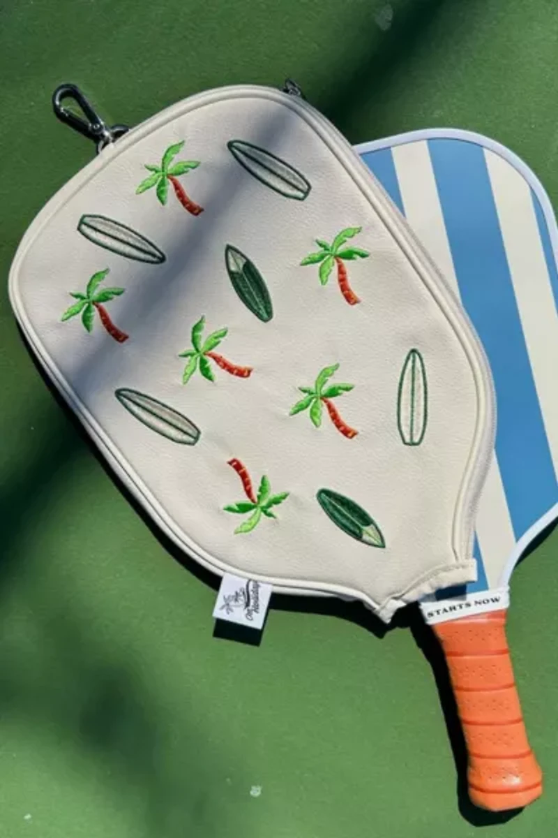 On Holiday Pickleball Leather Paddle Cover