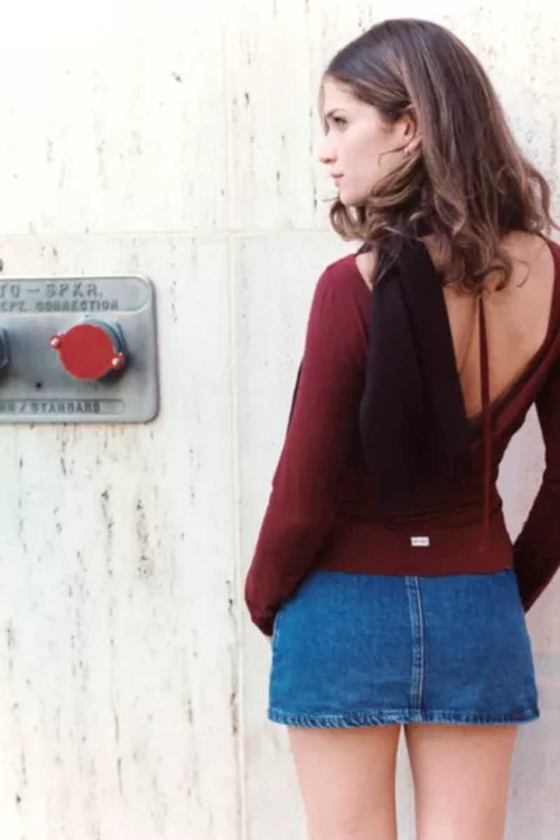 RAT BOI Cowl Back Long Sleeve Top