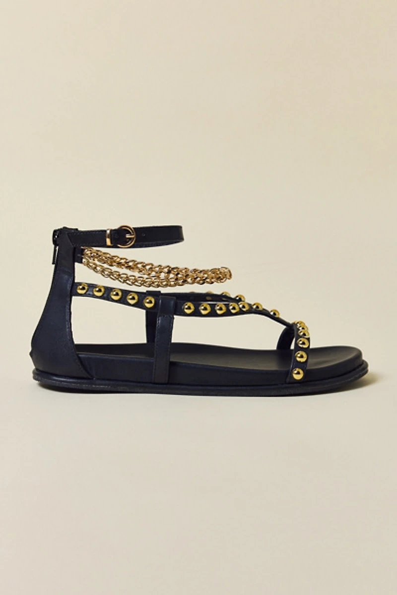Azalea Wang Gattaca Gold Studded Sandals