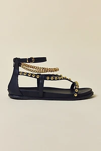 Azalea Wang Gattaca Gold Studded Sandals