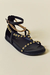 Azalea Wang Gattaca Gold Studded Sandals