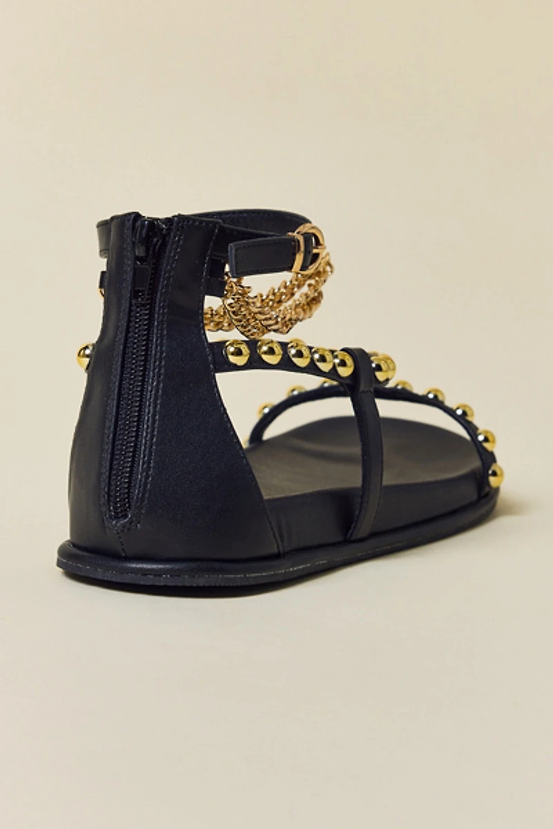 Azalea Wang Gattaca Gold Studded Sandals