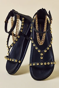 Azalea Wang Gattaca Gold Studded Sandals
