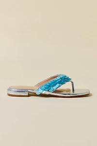 Azalea Wang Pearlia Paillette Thong Sandals