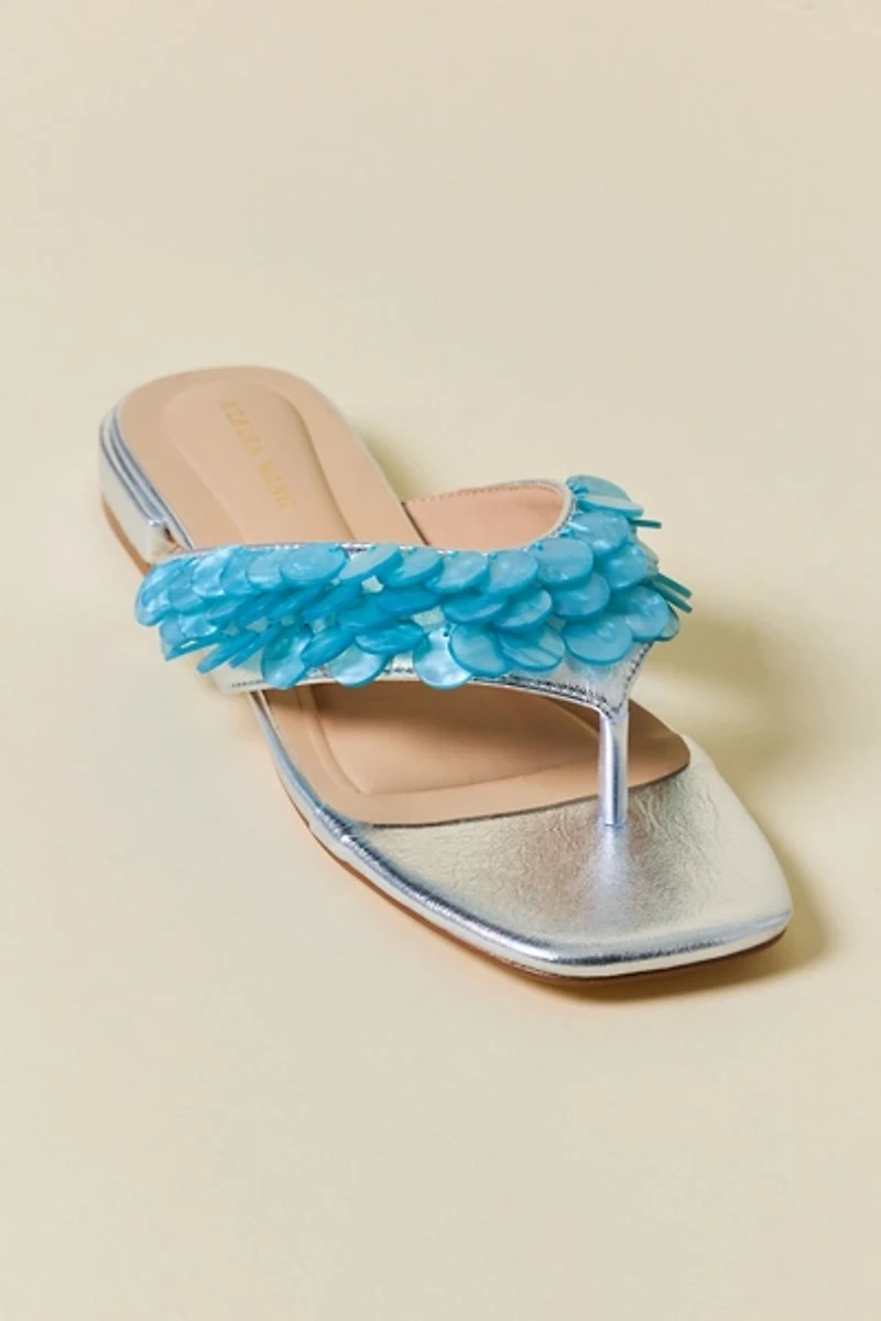 Azalea Wang Pearlia Paillette Thong Sandals