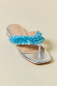 Azalea Wang Pearlia Paillette Thong Sandals