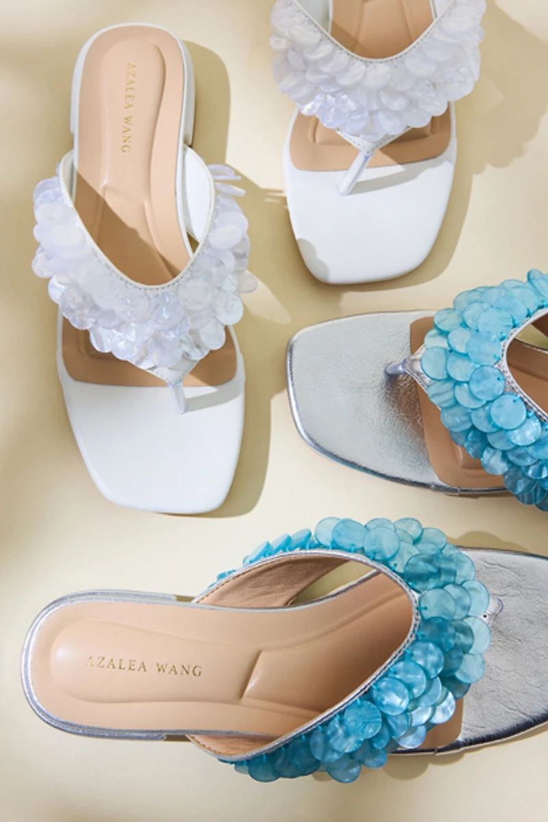 Azalea Wang Pearlia Paillette Thong Sandals