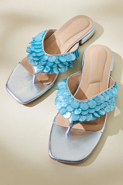 Azalea Wang Pearlia Paillette Thong Sandals