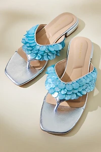 Azalea Wang Pearlia Paillette Thong Sandals