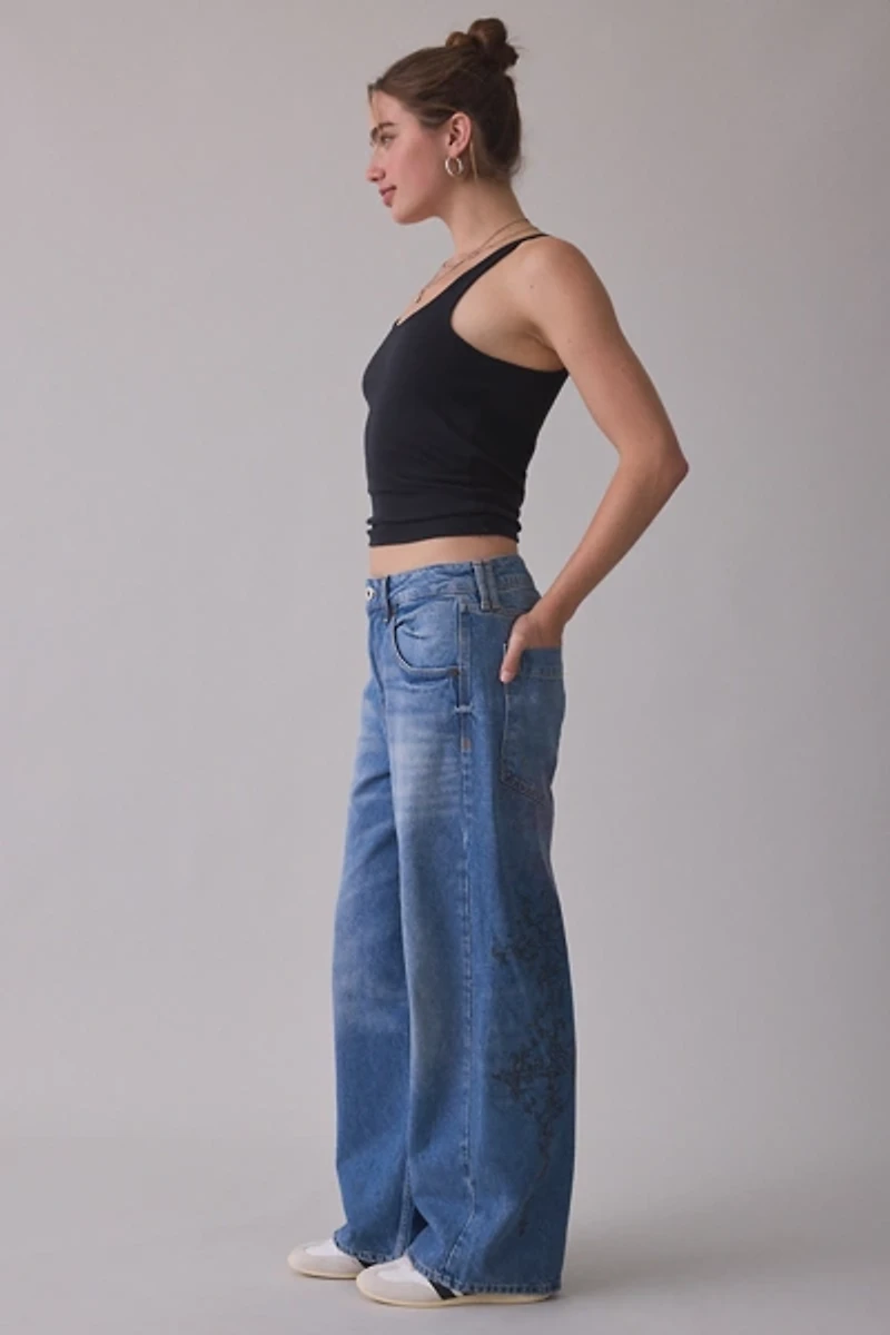 BDG Jaya Tattoo Graphic Baggy Boyfriend Jeans