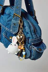 Crochet Bunny Charm Keychain