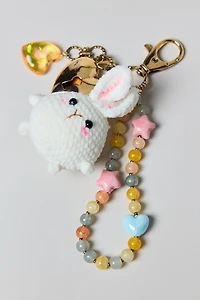Crochet Bunny Charm Keychain
