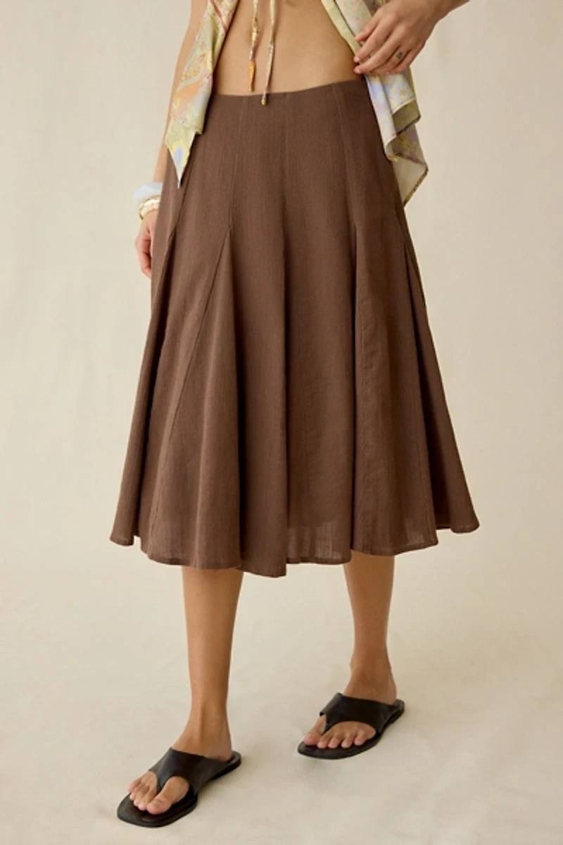 Kimchi Blue Lorelai Textured Cotton Midi Skirt