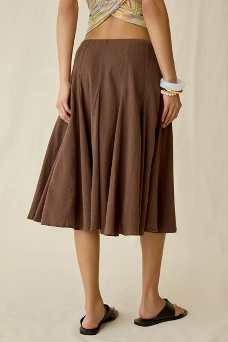 Kimchi Blue Lorelai Textured Cotton Midi Skirt