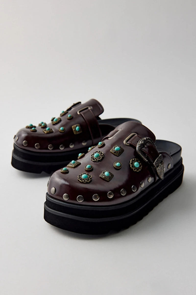 Azalea Wang Mavis Embellished Flatform Clogs