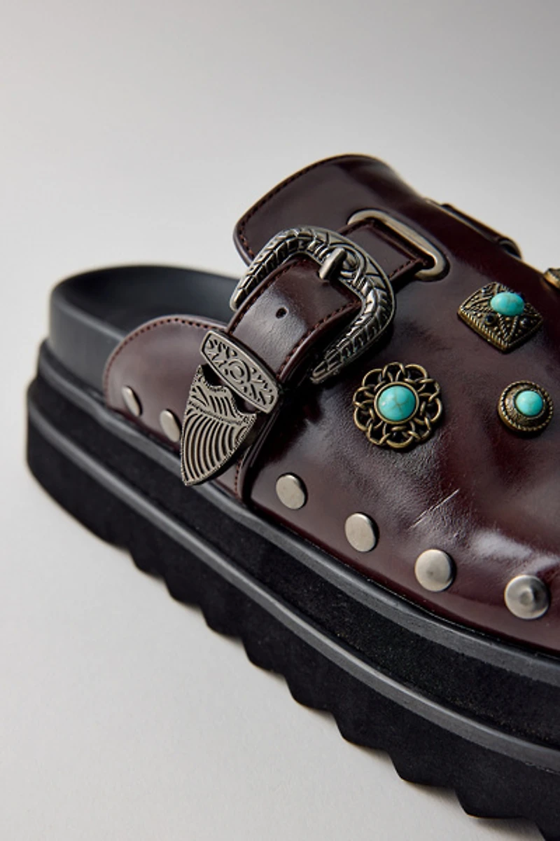 Azalea Wang Mavis Embellished Flatform Clogs