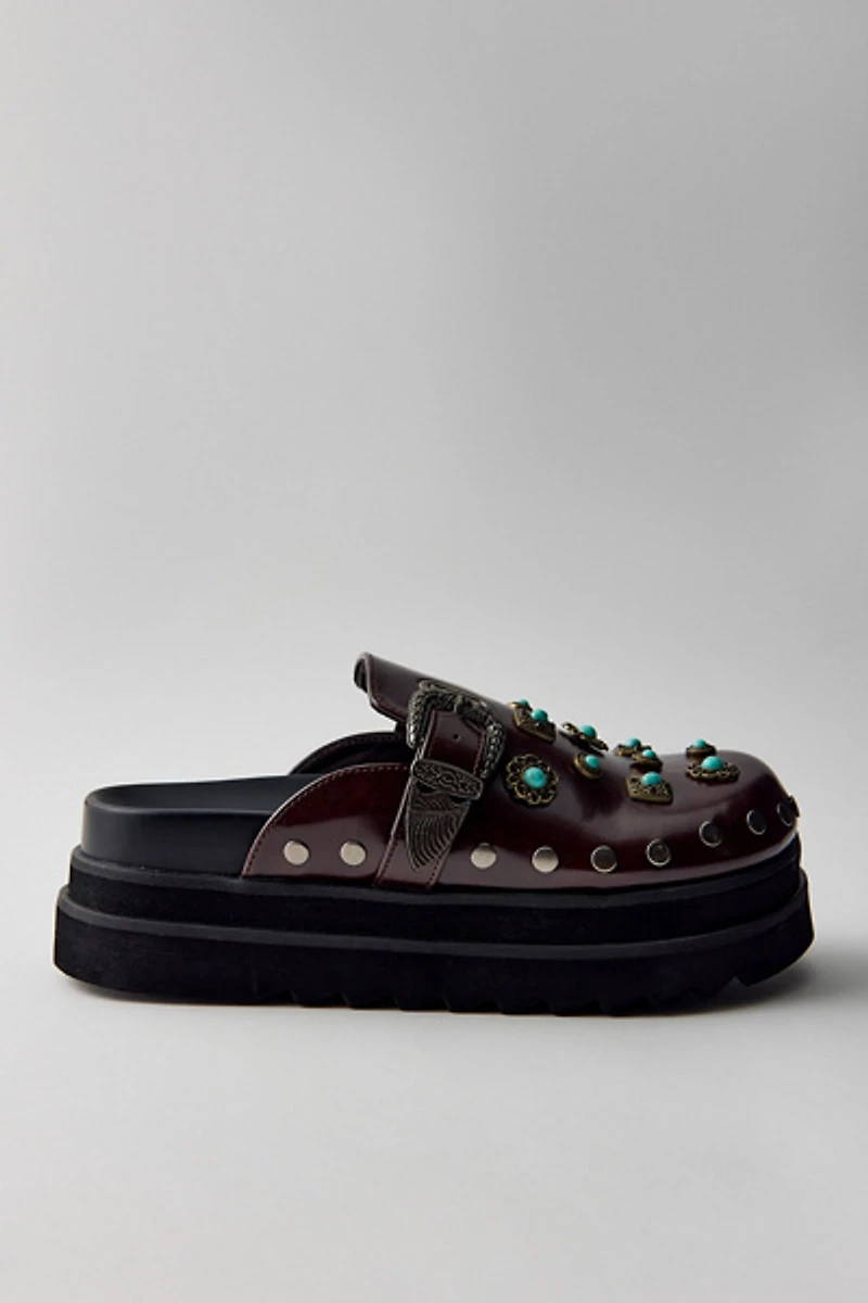 Azalea Wang Mavis Embellished Flatform Clogs