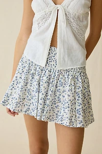 Kimchi Blue Madeleine Smocked Cotton Mini Skirt