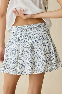 Kimchi Blue Madeleine Smocked Cotton Mini Skirt