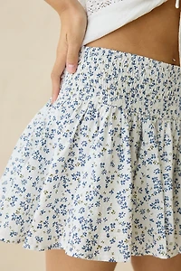 Kimchi Blue Madeleine Smocked Cotton Mini Skirt