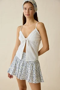 Kimchi Blue Madeleine Smocked Cotton Mini Skirt