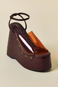 Azalea Wang Jenza Jelly Wedge Sandals