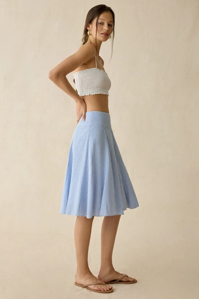 Kimchi Blue Cora Godet Cotton Midi Skirt