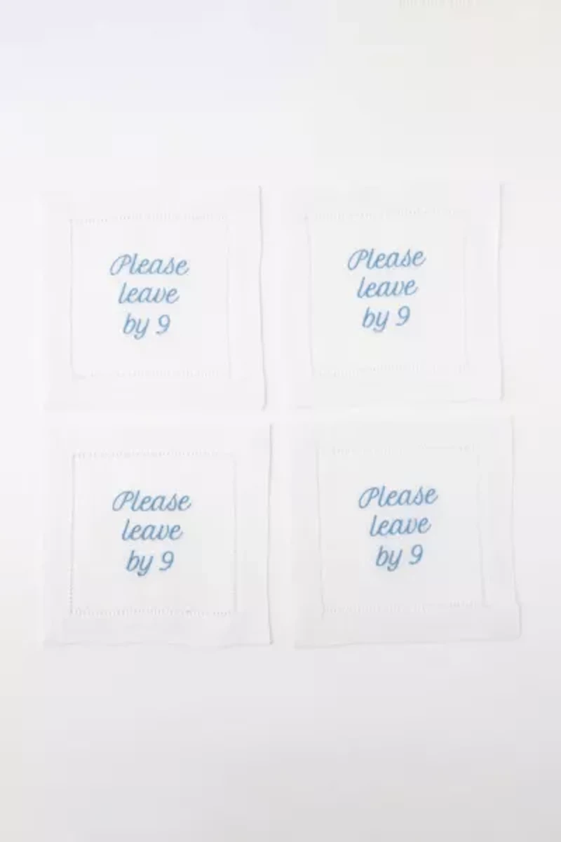 No Reservations Please Leave by 9 Cocktail Napkin Set