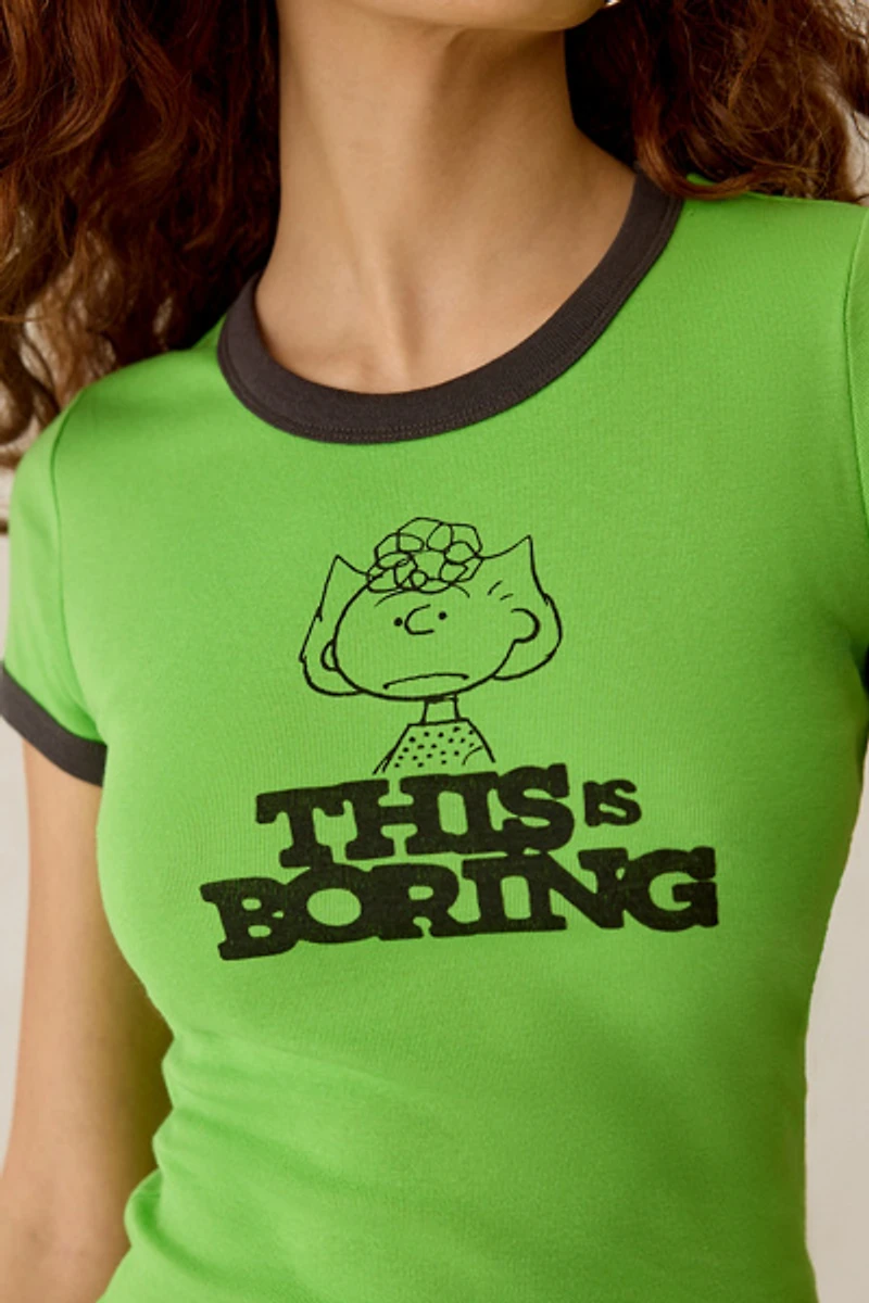 Peanuts UO Exclusive Too Perfect Graphic Baby Tee